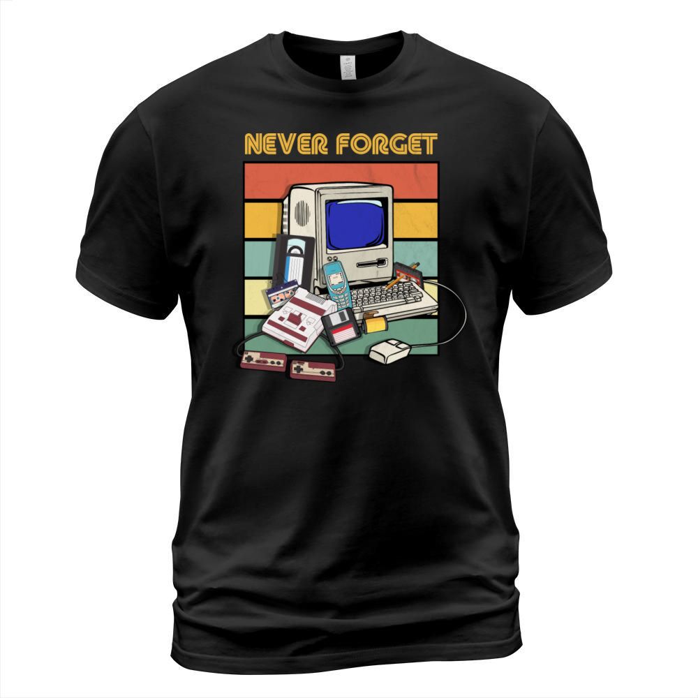 Never Forget 1980s 90s Music Players Retro Vintage T-Shirt Unisex