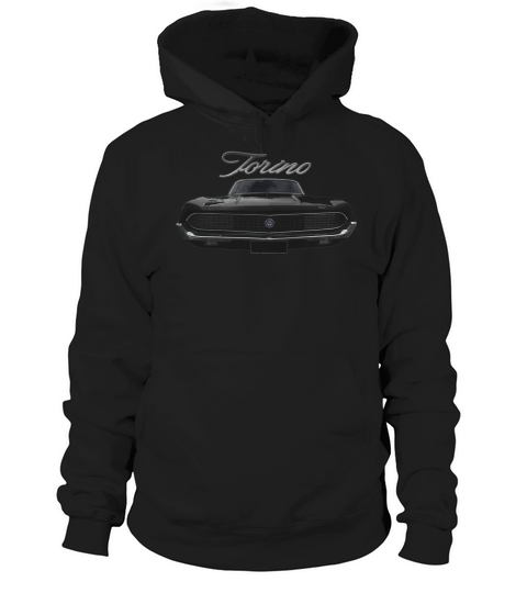 1970 Torino Front Black Hoodie Unisex