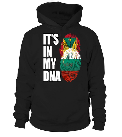 Grenadian And Bulgarian Mix Heritage DNA Flag Hoodie Unisex