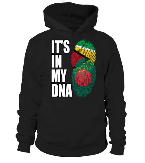 Guyanese And Bangladeshi Mix Heritage DNA Flag Hoodie Unisex