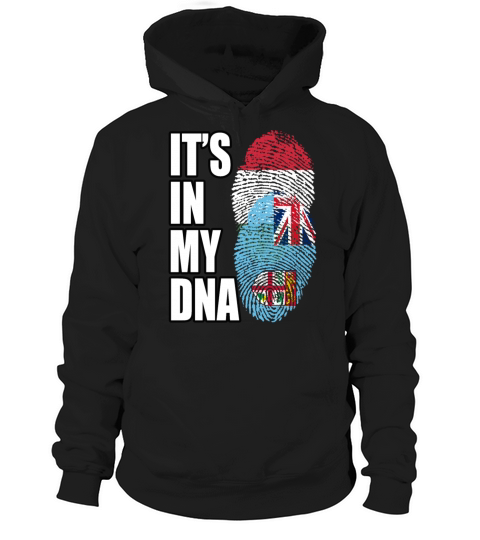 Hungarian And Fijian Mix Heritage DNA Flag Hoodie Unisex