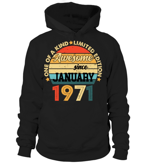 January 1971 Vintage Birthday Hoodie Unisex