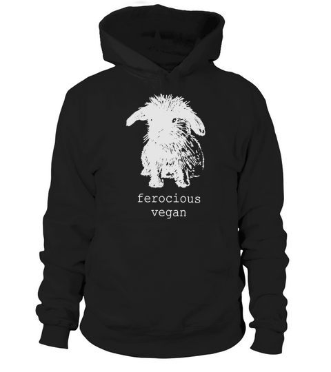 Original Ferocious Vegan bunny Tshirt  Womens Black pick your size  VeganPolice Hoodie Unisex