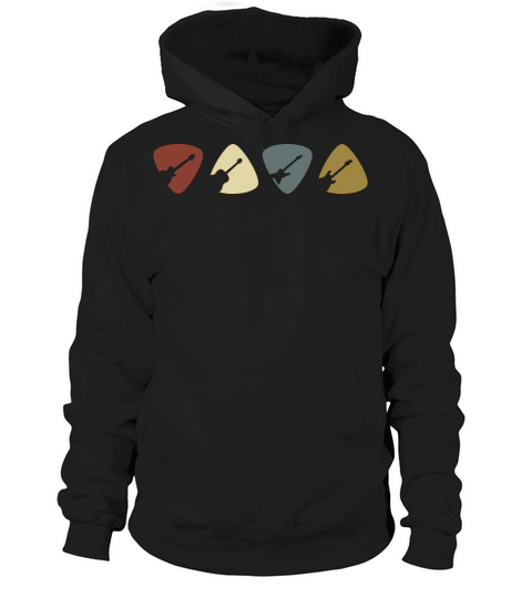 Retro Vintage Design of Guitar Pick Funny Guitar Hoodie Unisex