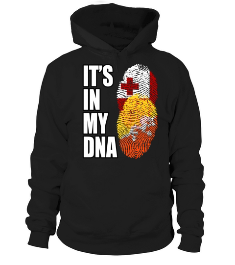 Tongan And Bhutanese Mix Heritage DNA Flag Hoodie Unisex
