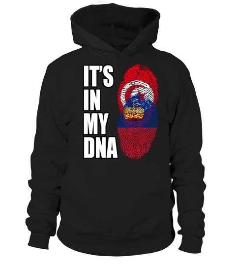 Tunisian And Liechtensteiner Mix Heritage DNA Flag Hoodie Unisex