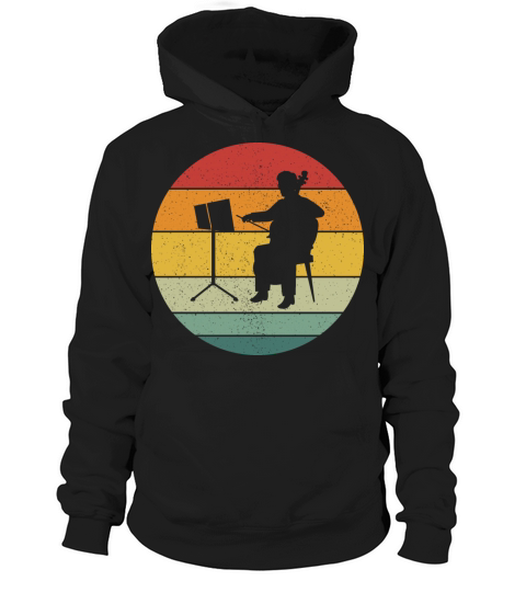 Vintage Retro Double Bass Vintage Music Hoodie Unisex