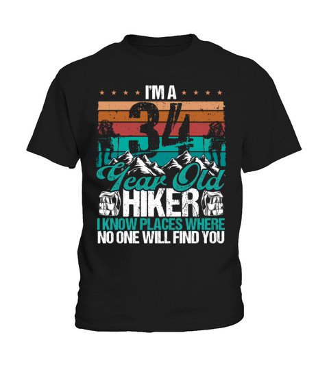 34 Birthday Hikers Vintage Mountains 34 Years Old Kids T-Shirt