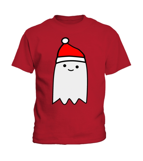 Christmas Spirit Ghost with Santa Hat Kids T-Shirt