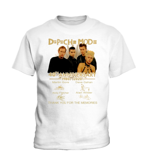 Depeche Mode 40th anniversary 1980 2020 signature thank memories shirt - Unisex Long Sleeve Kids T-Shirt