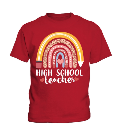 Educate Motivate Inspire High School Teacher Boho Kids T-Shirt
