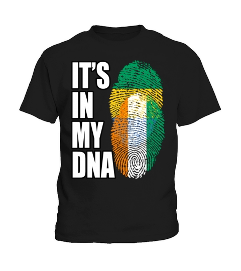 Gambian And Ivorian Mix Heritage DNA Flag Kids T-Shirt