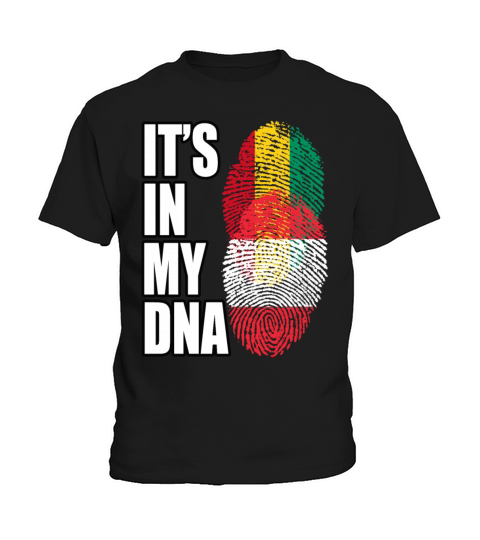 Guinean And Austrian Mix Heritage DNA Flag Kids T-Shirt