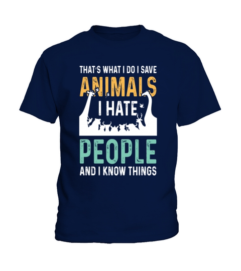 i hate people animal rights activists Kids T-Shirt