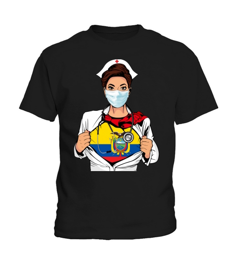 Nurse Strong Ecuador Blood Inside Me Nationality 2020 - Round Pendant Necklace Kids T-Shirt