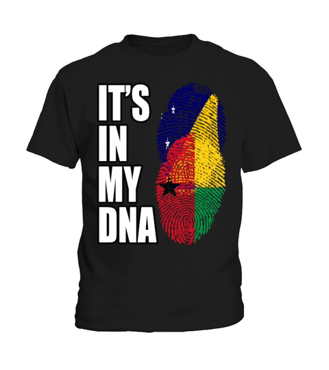 Tokelauan And Bissau Guinean Mix Heritage DNA Flag Kids T-Shirt