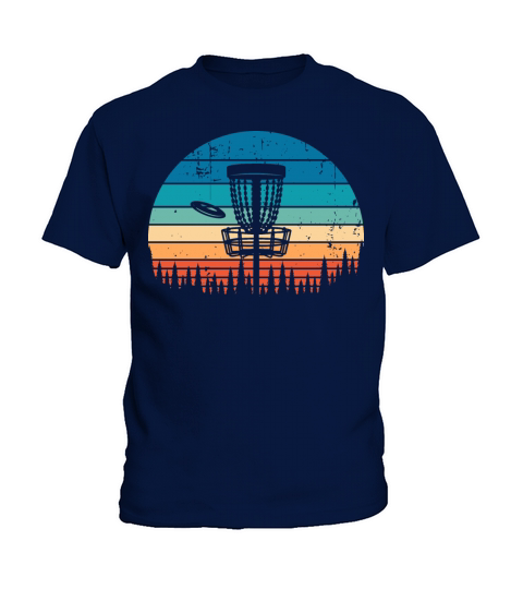 Vintage Disc Golf Retro Distressed Sunset Kids T-Shirt