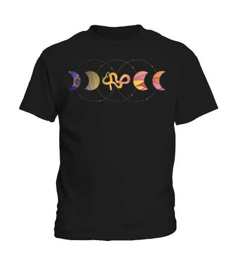 Witches Be Magic Moon Snake Art Deco Kids T-Shirt