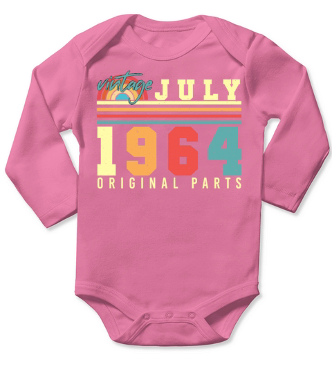 1964 July Vintage Long Sleeve Baby One-Piece