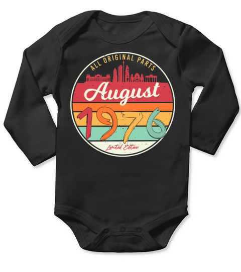 1976 August Vintage Long Sleeve Baby One-Piece