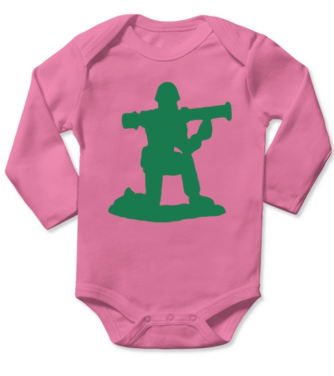 Army Men Kneeling Bazooka 1c Long Sleeve Baby One-Piece
