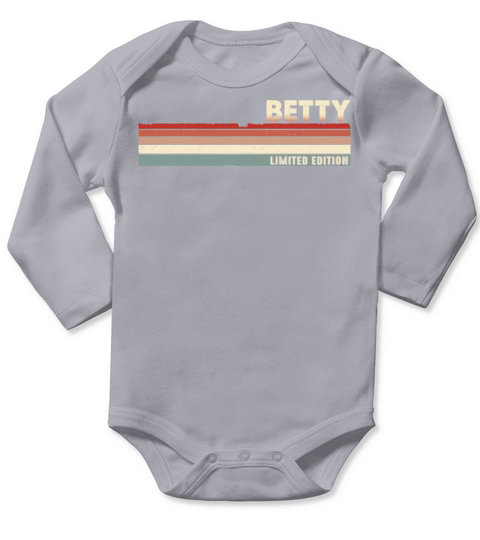 Betty - Funny Retro Vintage Name 80s 90s Long Sleeve Baby One-Piece