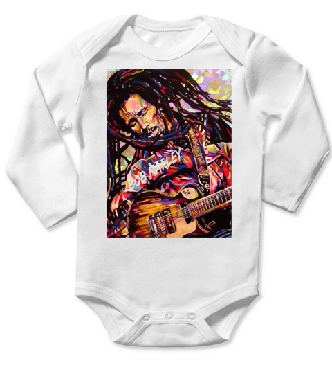 Bob Marley Art Long Sleeve Baby One-Piece