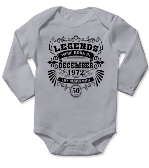 December 1972 birthday 50 years vintage men women Long Sleeve Baby One-Piece