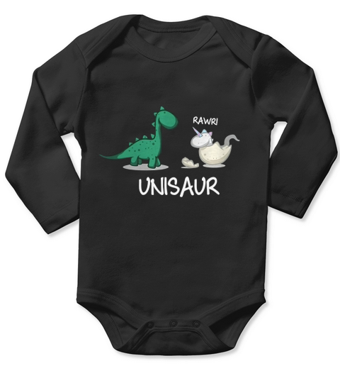 Dinosaur and Unicorn Unisaur Animal Love Dinos Tshirt Long Sleeve Baby One-Piece