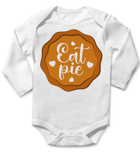 Eat pie Long Sleeve Baby One-Piece