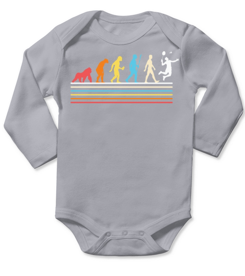 Evolution Of Man Apes Badminton Sports Player Long Sleeve Baby One-Piece