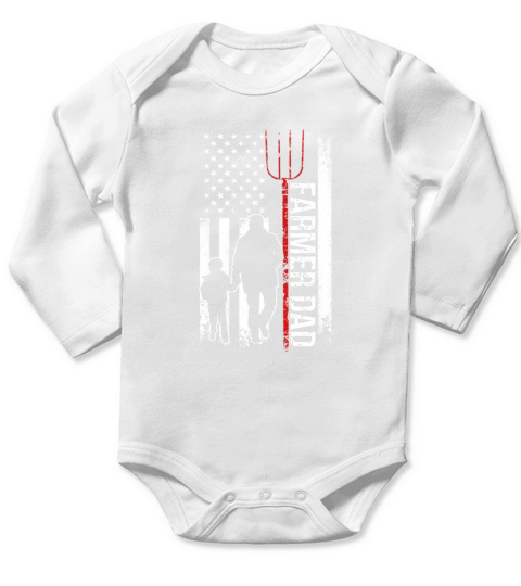 farmer dad 2 Long Sleeve Baby One-Piece