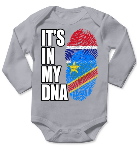 Gambian And Congolese Mix Heritage DNA Flag Long Sleeve Baby One-Piece