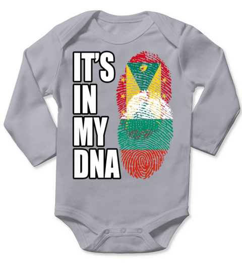 Grenadian And Bulgarian Mix Heritage DNA Flag Long Sleeve Baby One-Piece
