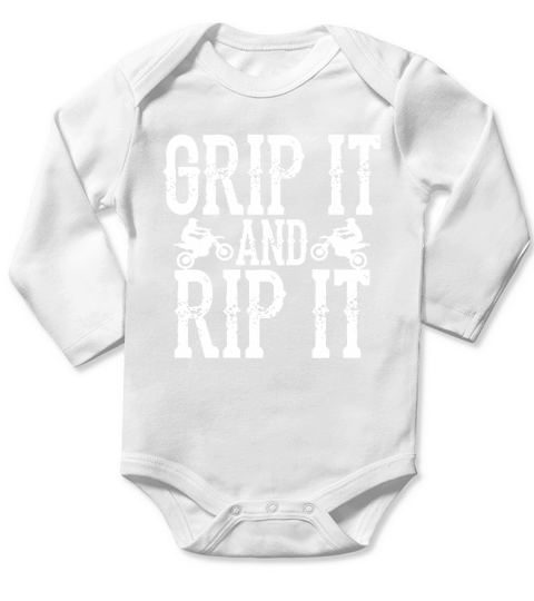 GRIP IT FUNNY MOTOCROSS DIRT BIKE SHIRT  Tshirts Long Sleeve Baby One-Piece