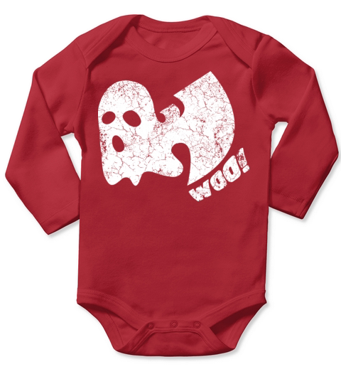 halloween ghost woo wutang white Long Sleeve Baby One-Piece