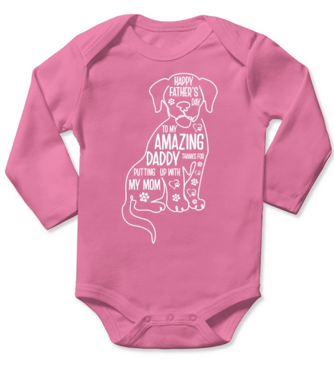 Happy Fathers Day Best Dog Dad Ever Long Sleeve Baby One-Piece