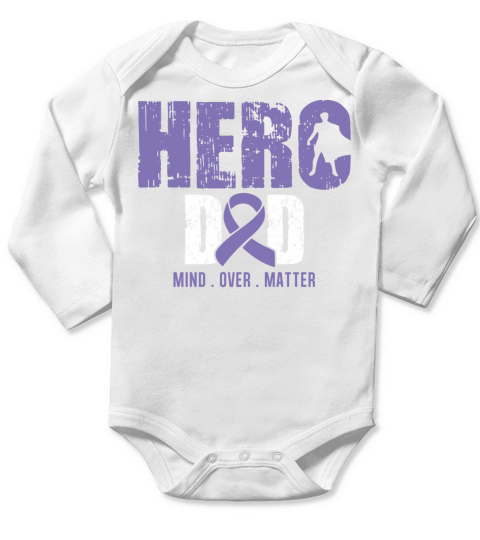 Hero Dad Hodgkins Lymphoma Cancer Awareness Ribbon Long Sleeve Baby One-Piece