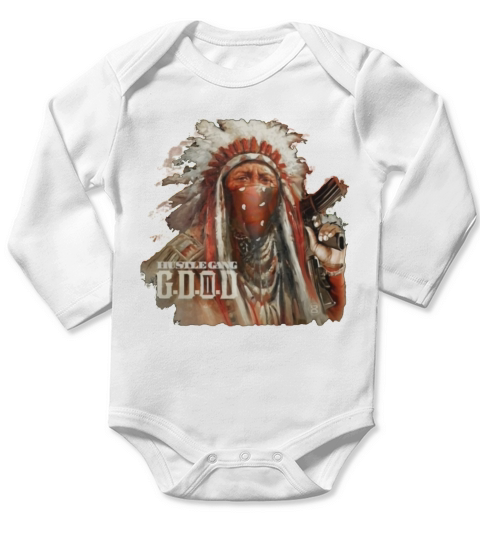 HUSTLE GANG Long Sleeve Baby One-Piece