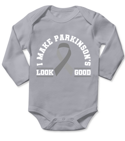 I Make Parkinsons Look Good Grey Ribbon Long Sleeve Baby One-Piece
