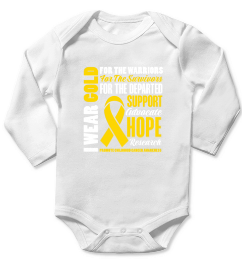 I Wear Gold For The Warriors Survivors Departed Long Sleeve Baby One-Piece