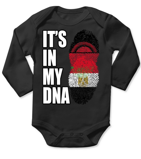 Malawian And Egyptian Mix Heritage DNA Flag Long Sleeve Baby One-Piece