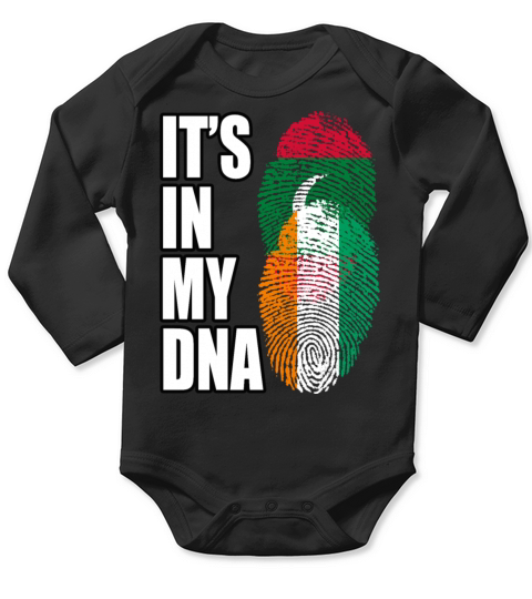 Maldivian And Ivorian Mix Heritage DNA Flag Long Sleeve Baby One-Piece