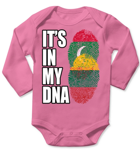 Maldivian And Lithuanian Mix Heritage DNA Flag Long Sleeve Baby One-Piece