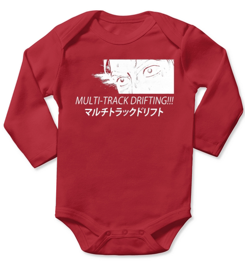Multi-Track Drifting Eurobeat Initial Anime Meme T Shirt Long Sleeve Baby One-Piece