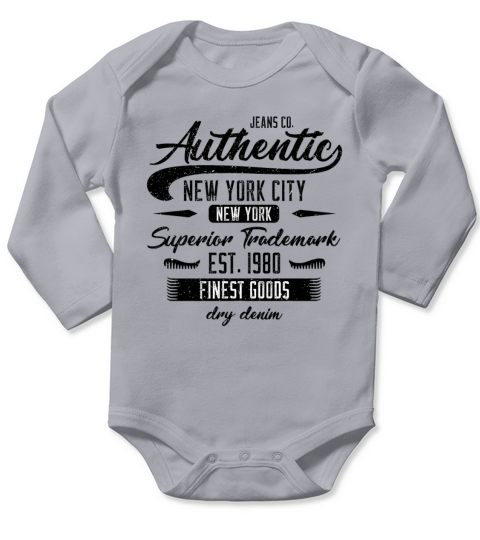 New York City Born In 1980 Vintage Birthday Long Sleeve Baby One-Piece