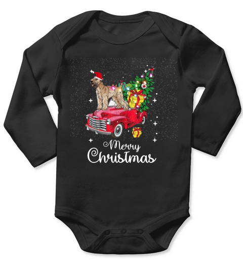 Official Soft Coated Wheaten Terrier Rides Red Truck Christmas sweater Long Sleeve Baby One-Piece
