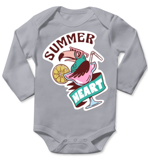 summer heart Long Sleeve Baby One-Piece