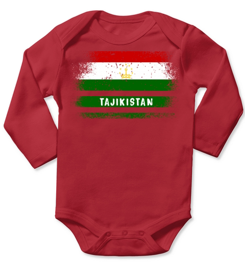 Tajikistan vintage flag Long Sleeve Baby One-Piece