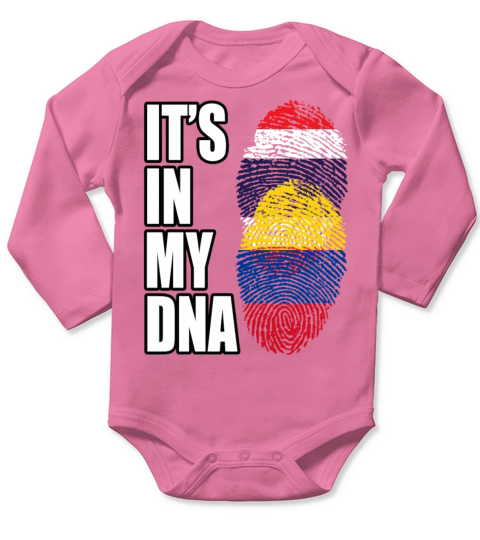 Thai And Colombian Vintage Heritage DNA Flag Long Sleeve Baby One-Piece